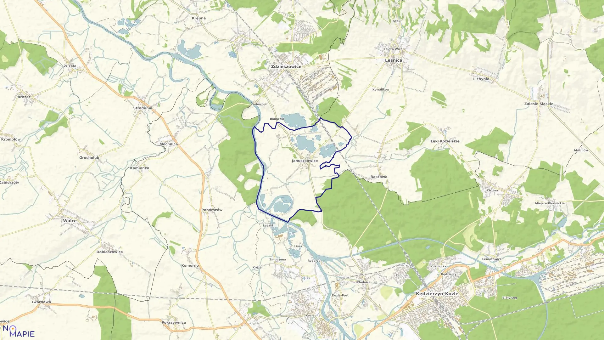 Mapa obrębu JANUSZKOWICE w gminie Zdzieszowice