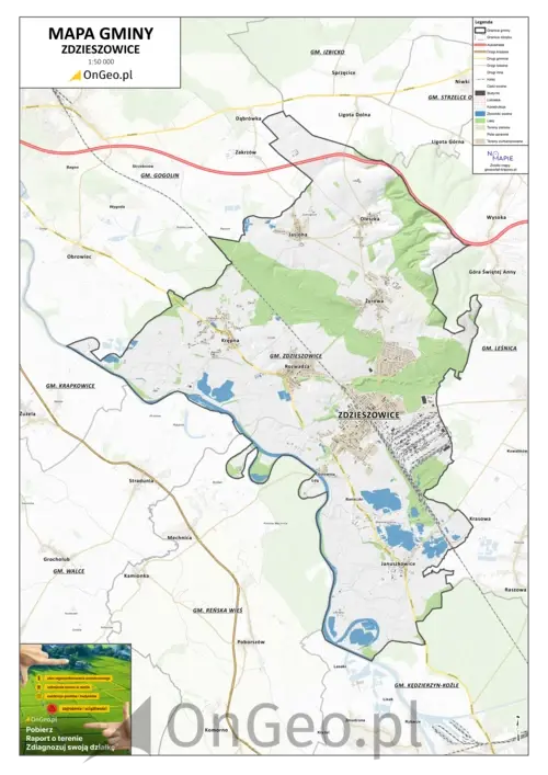 Mapa gminy Zdzieszowice